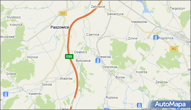 mapa Gniewków, Gniewków na mapie Targeo