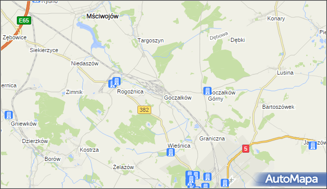 mapa Goczałków, Goczałków na mapie Targeo