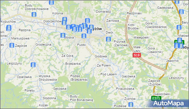 mapa Godowa, Godowa na mapie Targeo