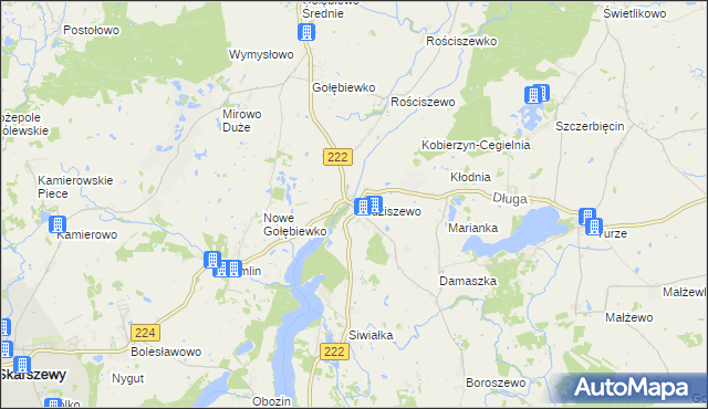 mapa Godziszewo gmina Skarszewy, Godziszewo gmina Skarszewy na mapie Targeo