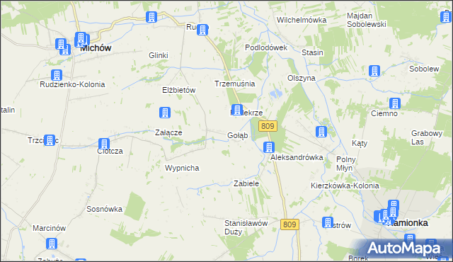 mapa Gołąb gmina Michów, Gołąb gmina Michów na mapie Targeo