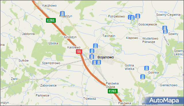 mapa Gołaszyn gmina Bojanowo, Gołaszyn gmina Bojanowo na mapie Targeo