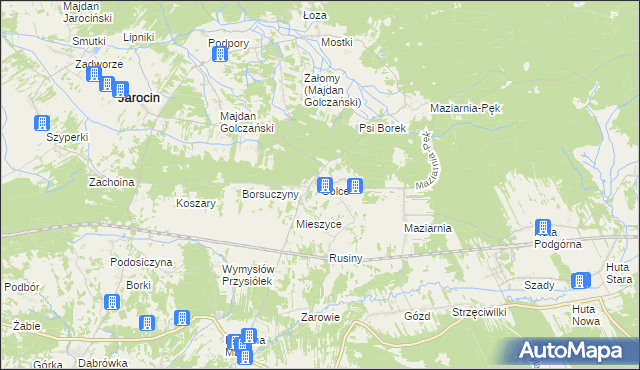 mapa Golce gmina Jarocin, Golce gmina Jarocin na mapie Targeo