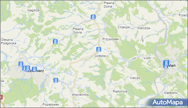 mapa Golejów, Golejów na mapie Targeo