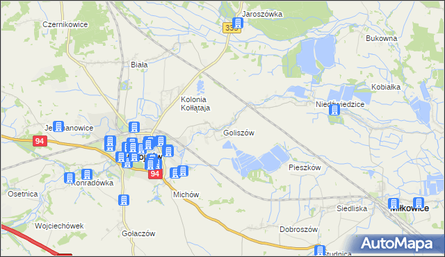 mapa Goliszów, Goliszów na mapie Targeo