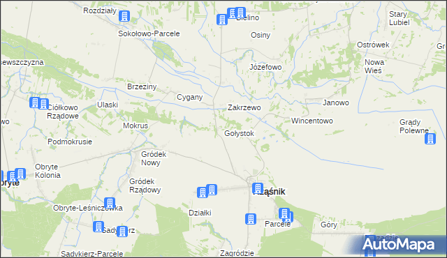 mapa Gołystok, Gołystok na mapie Targeo