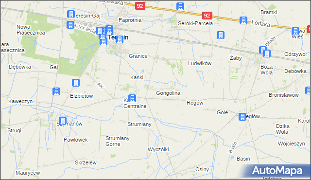 mapa Gongolina, Gongolina na mapie Targeo