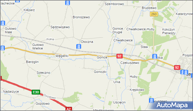 mapa Gonice, Gonice na mapie Targeo