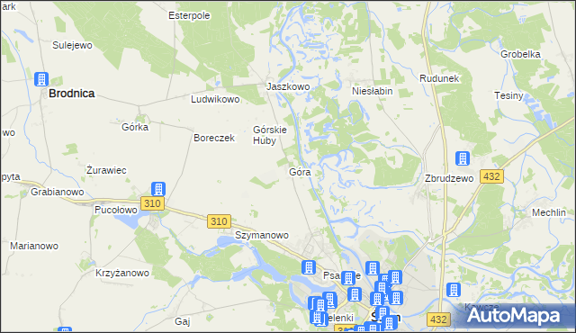 mapa Góra gmina Śrem, Góra gmina Śrem na mapie Targeo