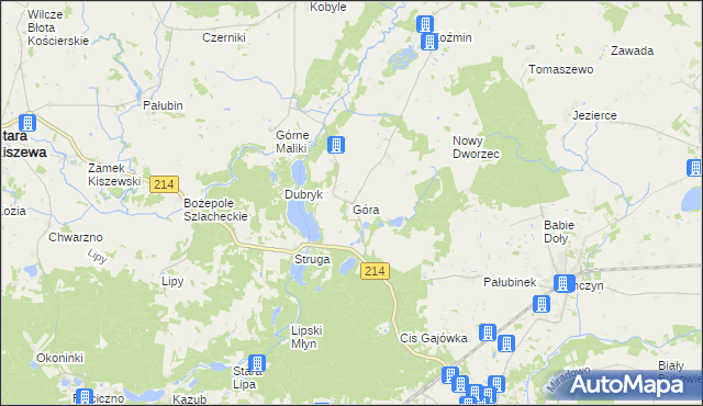 mapa Góra gmina Stara Kiszewa, Góra gmina Stara Kiszewa na mapie Targeo