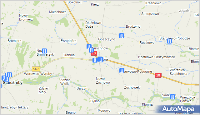 mapa Góra gmina Staroźreby, Góra gmina Staroźreby na mapie Targeo