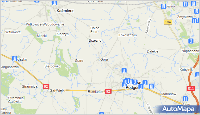 mapa Góra gmina Tarnowo Podgórne, Góra gmina Tarnowo Podgórne na mapie Targeo