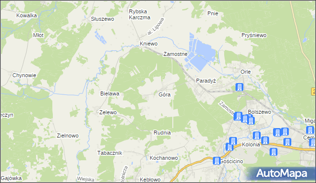 mapa Góra gmina Wejherowo, Góra gmina Wejherowo na mapie Targeo