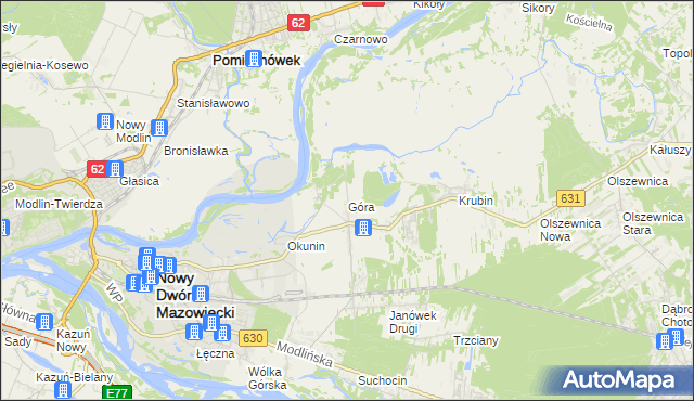 mapa Góra gmina Wieliszew, Góra gmina Wieliszew na mapie Targeo