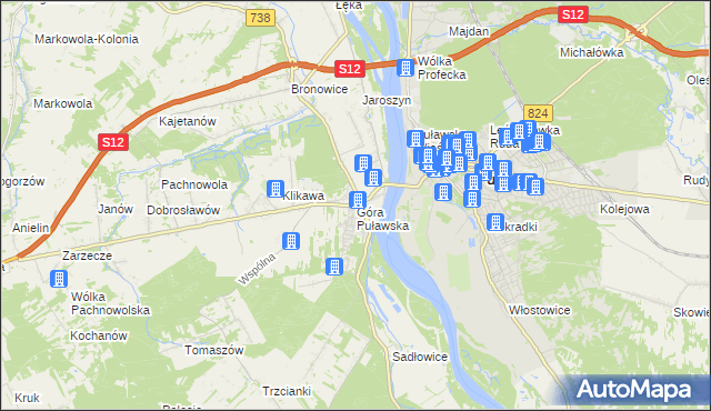 mapa Góra Puławska, Góra Puławska na mapie Targeo