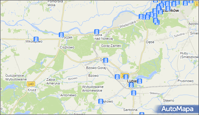 mapa Goraj gmina Lubasz, Goraj gmina Lubasz na mapie Targeo