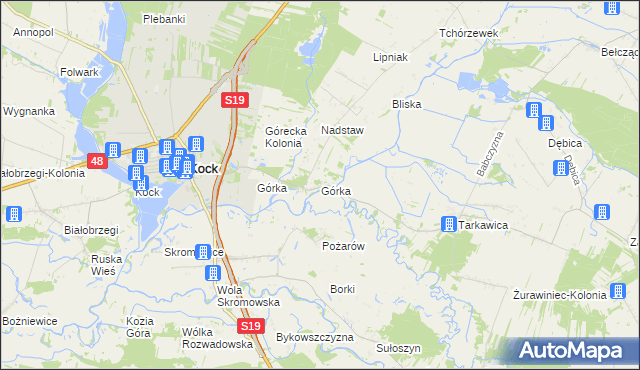 mapa Górka gmina Kock, Górka gmina Kock na mapie Targeo