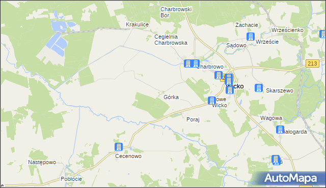 mapa Górka gmina Wicko, Górka gmina Wicko na mapie Targeo