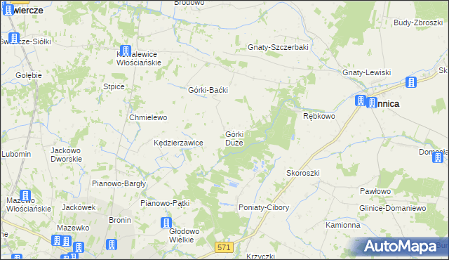 mapa Górki Duże gmina Winnica, Górki Duże gmina Winnica na mapie Targeo