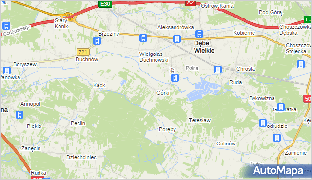 mapa Górki gmina Dębe Wielkie, Górki gmina Dębe Wielkie na mapie Targeo