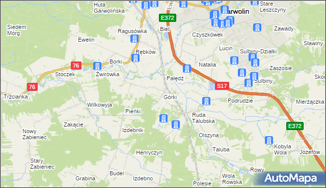 mapa Górki gmina Garwolin, Górki gmina Garwolin na mapie Targeo