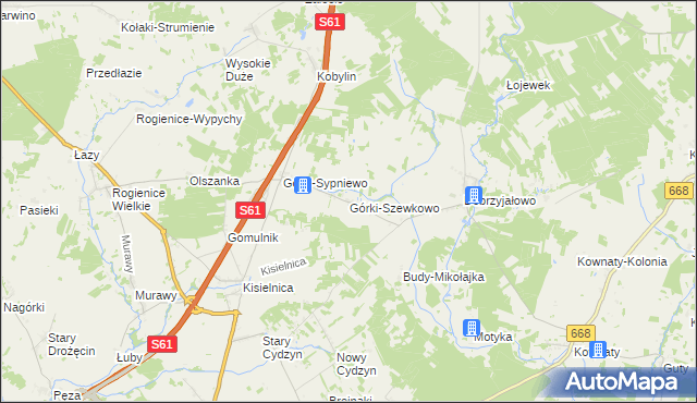 mapa Górki-Szewkowo, Górki-Szewkowo na mapie Targeo