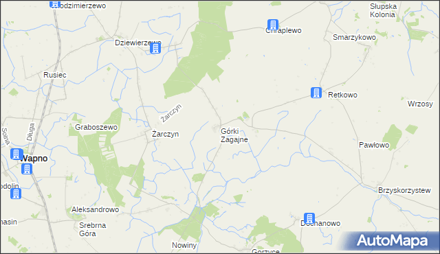mapa Górki Zagajne, Górki Zagajne na mapie Targeo