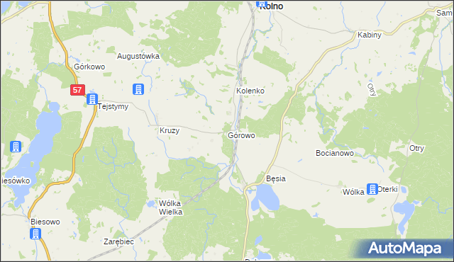 mapa Górowo gmina Kolno, Górowo gmina Kolno na mapie Targeo