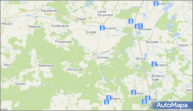 mapa Górowo gmina Prusice, Górowo gmina Prusice na mapie Targeo