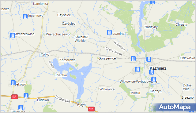 mapa Gorszewice, Gorszewice na mapie Targeo