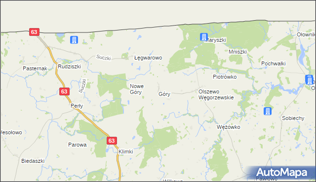 mapa Góry gmina Budry, Góry gmina Budry na mapie Targeo