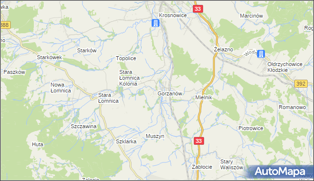 mapa Gorzanów, Gorzanów na mapie Targeo