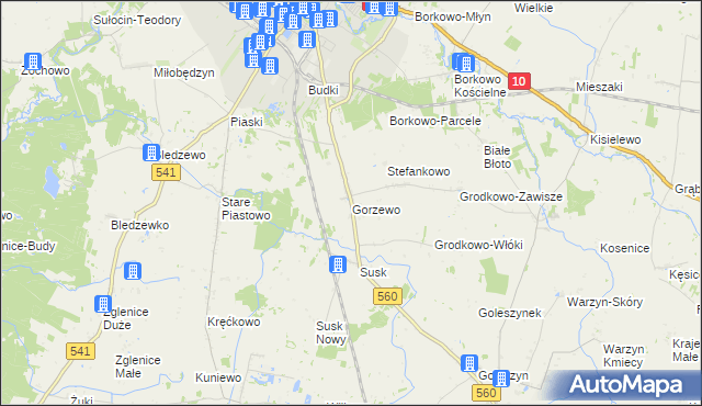 mapa Gorzewo gmina Sierpc, Gorzewo gmina Sierpc na mapie Targeo