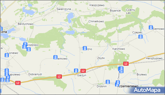mapa Górzno gmina Krzemieniewo, Górzno gmina Krzemieniewo na mapie Targeo