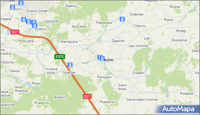 mapa Górzno powiat garwoliński, Górzno powiat garwoliński na mapie Targeo