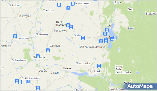 mapa Górzno-Wybudowanie, Górzno-Wybudowanie na mapie Targeo