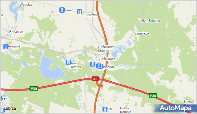 mapa Gościkowo, Gościkowo na mapie Targeo