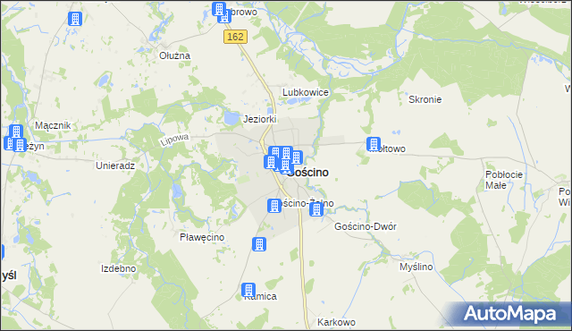 mapa Gościno, Gościno na mapie Targeo