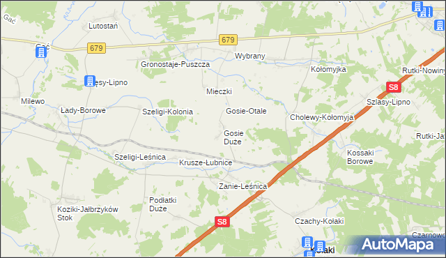 mapa Gosie Duże, Gosie Duże na mapie Targeo