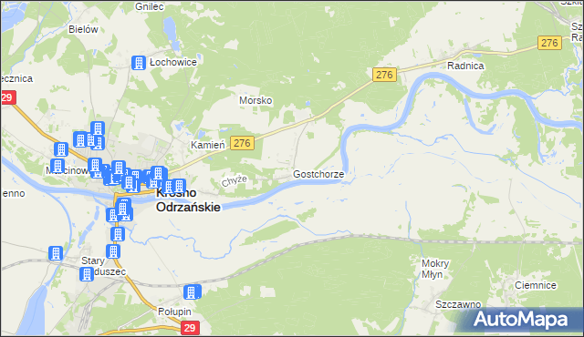 mapa Gostchorze, Gostchorze na mapie Targeo