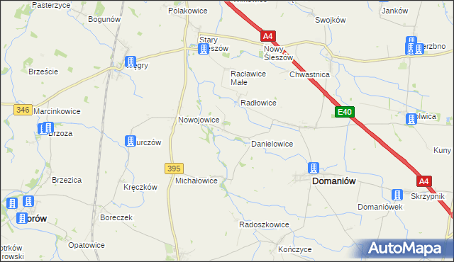 mapa Gostkowice gmina Domaniów, Gostkowice gmina Domaniów na mapie Targeo