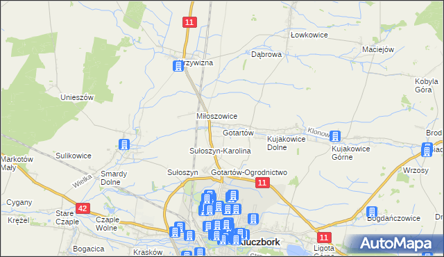 mapa Gotartów, Gotartów na mapie Targeo