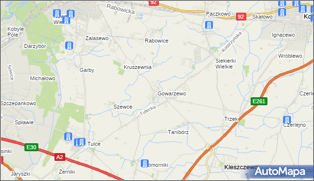 mapa Gowarzewo, Gowarzewo na mapie Targeo