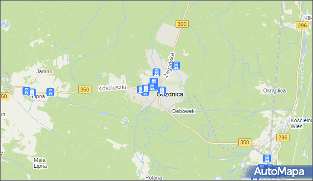 mapa Gozdnica powiat żagański, Gozdnica powiat żagański na mapie Targeo