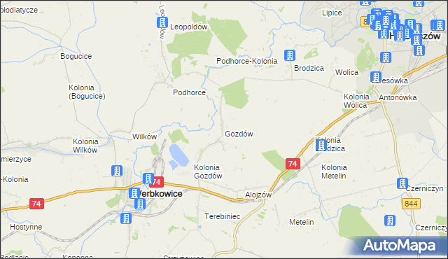 mapa Gozdów gmina Werbkowice, Gozdów gmina Werbkowice na mapie Targeo