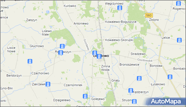 mapa Gozdowo powiat sierpecki, Gozdowo powiat sierpecki na mapie Targeo