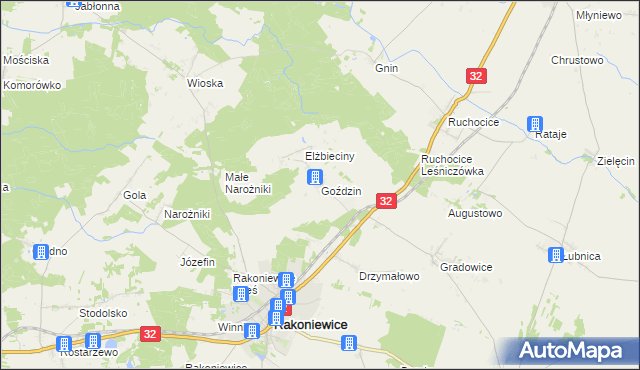 mapa Goździn, Goździn na mapie Targeo