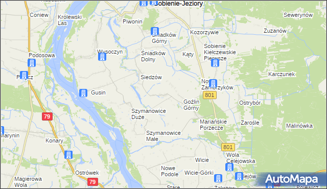 mapa Goźlin Mały, Goźlin Mały na mapie Targeo