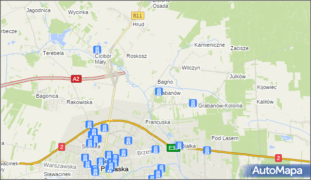 mapa Grabanów, Grabanów na mapie Targeo