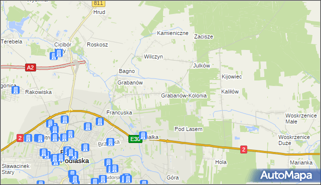 mapa Grabanów-Kolonia, Grabanów-Kolonia na mapie Targeo